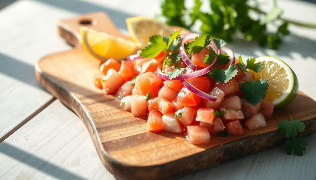 Red fish ceviche appetizer Red fish ceviche appetizer