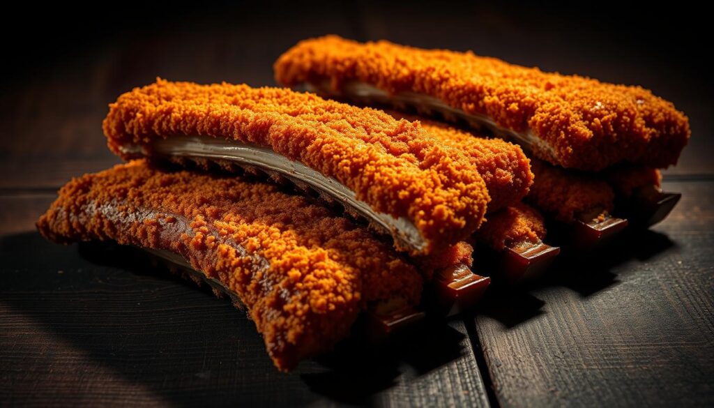 crispy fried ribs coated in golden breading crispy fried ribs coated in golden breading